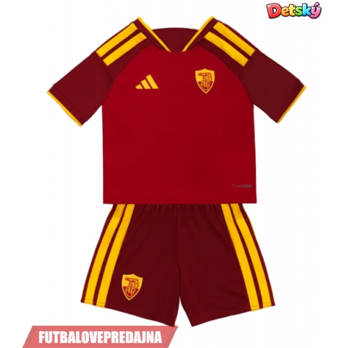 Lacne Dětský Futbalové dres AS Roma Evan Ndicka #5 2026-27 Krátky Rukáv - Domáci (+ trenírky)